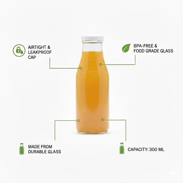 Set_Of_3_Glass_Water_Bottle_For_Milk_|Juice|_Shakes_With_Rust_Proof_Airtight_White_Metal_Cap_Reusable_&_Bpa_Free_|_300_Ml