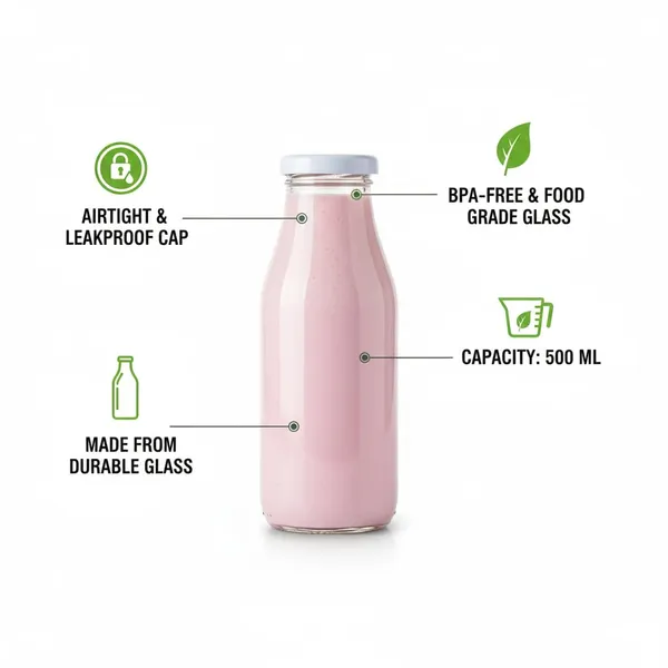 Set_Of_2_Glass_Water_Bottle_For_Milk_|Juice|_Shakes_With_Rust_Proof_Airtight_White_Metal_Cap_Reusable_&_Bpa_Free_|_500_Ml