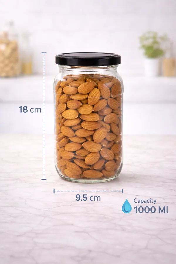 Set_Of_3_Big_Round_Glass_Jar_Containers_For_Kitchen_Storage_With_Airtight_Black_Lid_|1000_Ml