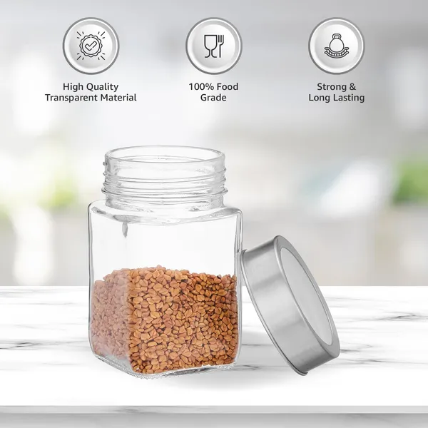 Set_Of_4_Cubikal_Kitchen_Storage_Glass_Jar_For_Grocery_With_See_Through_Steel_Cap_310Ml_Clear