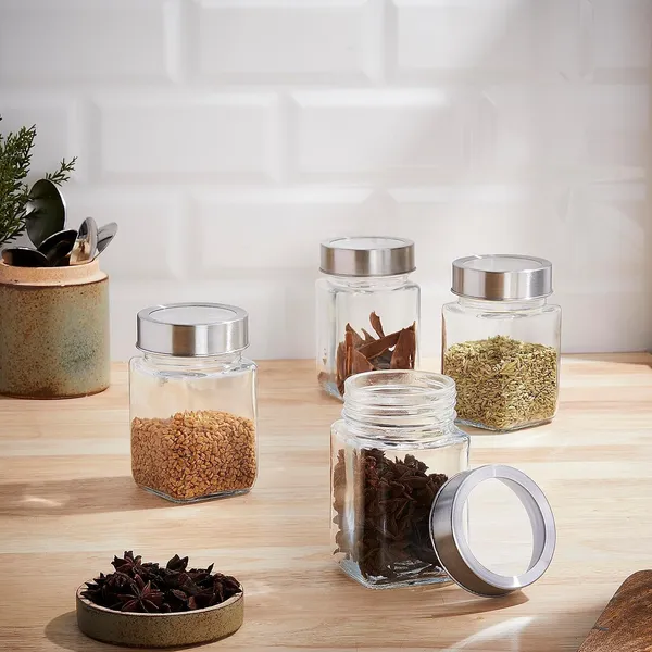 Set_Of_4_Cubikal_Kitchen_Storage_Glass_Jar_For_Grocery_With_See_Through_Steel_Cap_310Ml_Clear