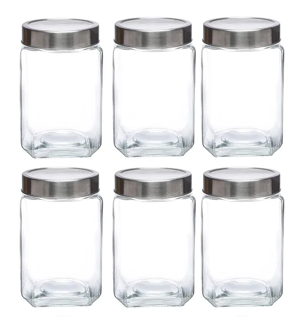 Set_Of_6_Cubikal_Kitchen_Storage_Glass_Jar_For_Grocery_With_See_Through_Steel_Cap_310Ml_Clear