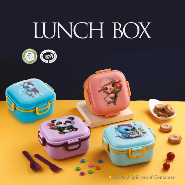 3_Compartment_Lunch_Box_For_Kids_|_Bpa-Free_Plastic_|_800_Ml_|_Leak-Proof_With_Fork_&_Spoon_|_Food_Grade_Tiffin_For_School,_Picnic_&_Outdoor_Use_(Random_Color)