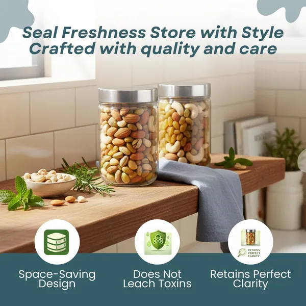 Set_Of_4_Round_Glass_Jar_Containers_For_Kitchen_Storage_With_Steel_Lid_|600_Ml