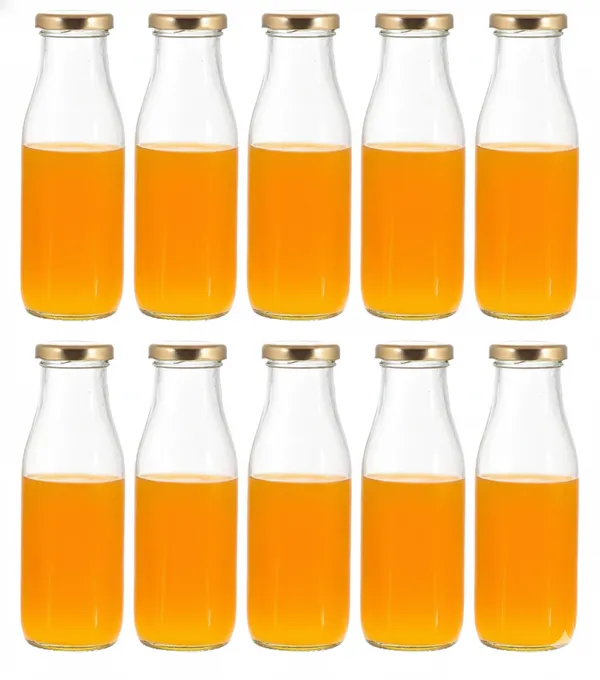 Set_Of_10_Glass_Water_Bottle_For_Milk_|Juice|_Shakes_With_Rust_Proof_Airtight_Gold_Metal_Cap_Reusable_&_Bpa_Free_|300_Ml