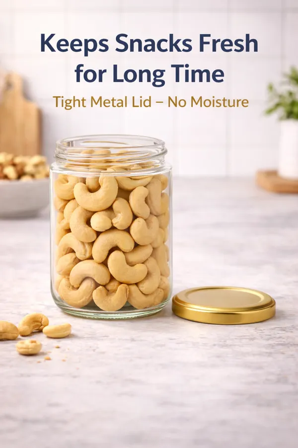 Pack_Of_4_Round_Kitchen_Storage_Glass_Jar_Container_With_Rust_Proof_Air_Tight_Golden_Cap_500_Gms_Transparent