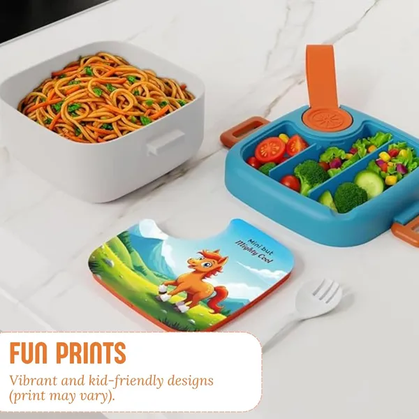 2_Compartment_Lunch_Box_For_Kids_|_Bpa-Free_Plastic_|_500_Ml_|_Leak-Proof_With_Fork_|_Food_Grade_Tiffin_For_School,_Picnic_&_Outdoor_Use_(Print_May_Vary)