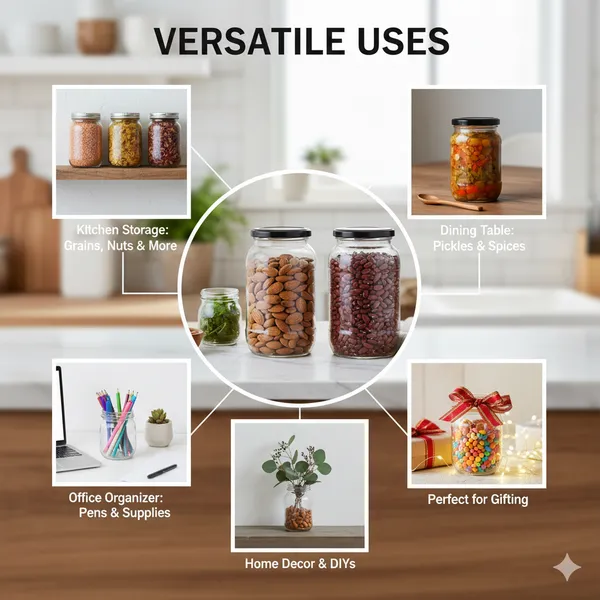 Set_Of_14_Big_Round_Glass_Jar_Containers_For_Kitchen_Storage_With_Airtight_Black_Lid_|1000_Ml
