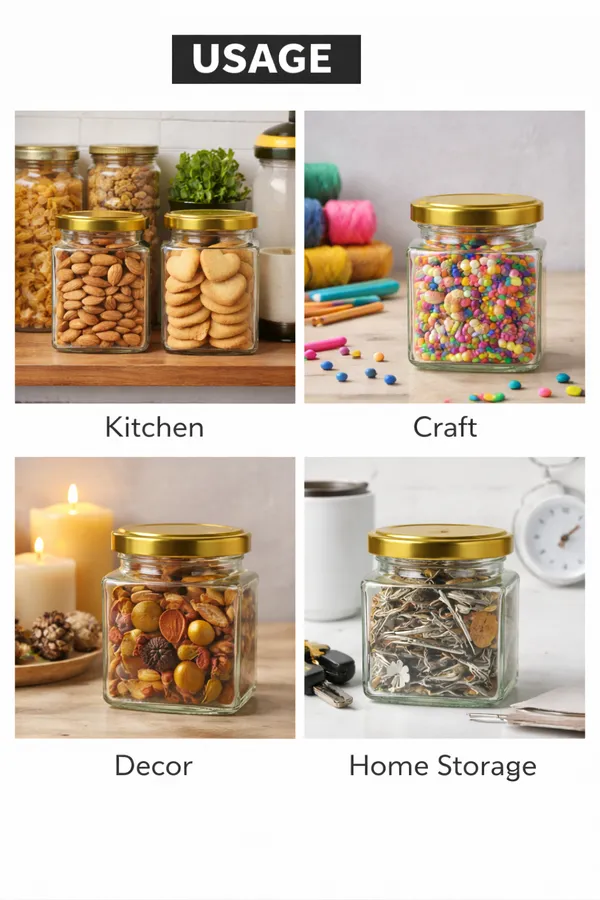Pack_Of_8_Square_Kitchen_Storage_Glass_Jar_Container_With_Airtight_Lid_250_MlGold