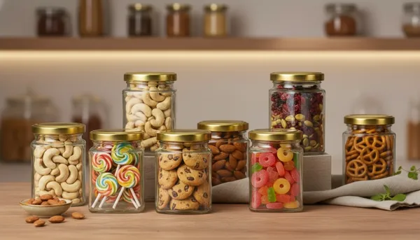 Pack_Of_8_Square_Kitchen_Storage_Glass_Jar_Container_With_Airtight_Lid_250_MlGold
