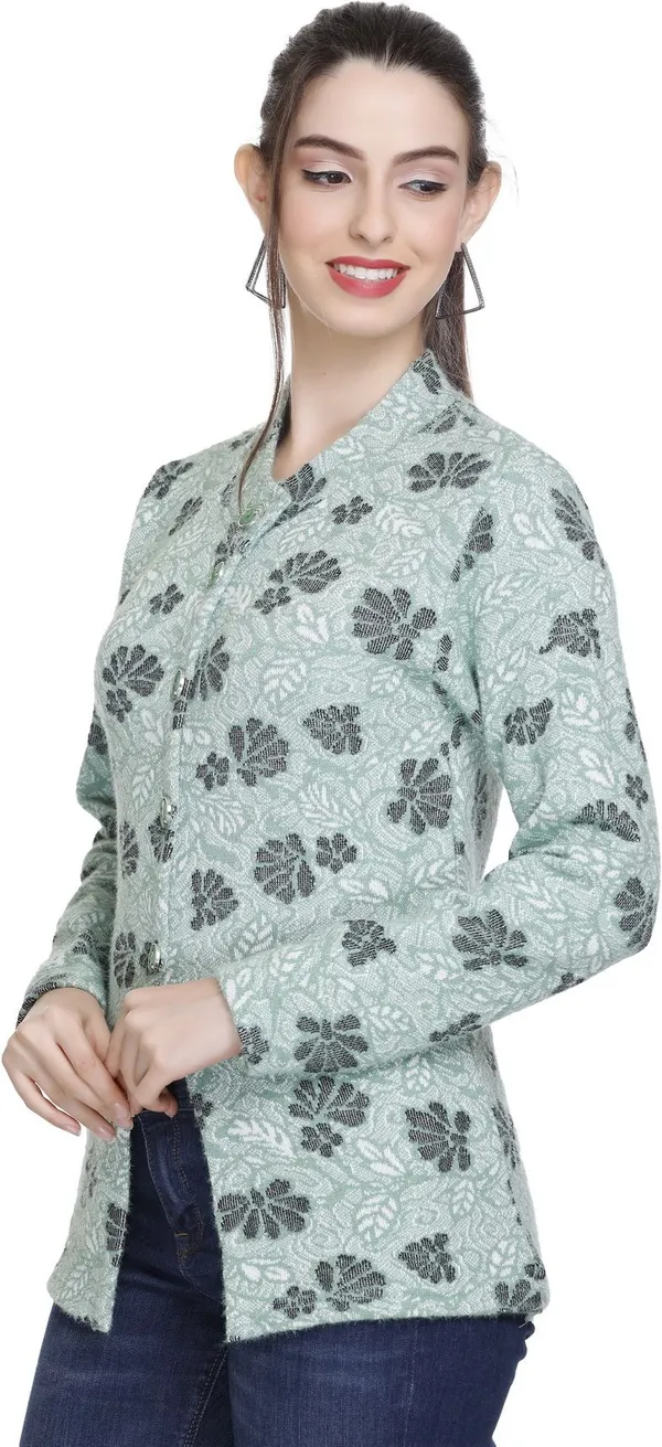 Light_Green_Acrylic_Blend_Regular_Casual_Sweater_For_Women