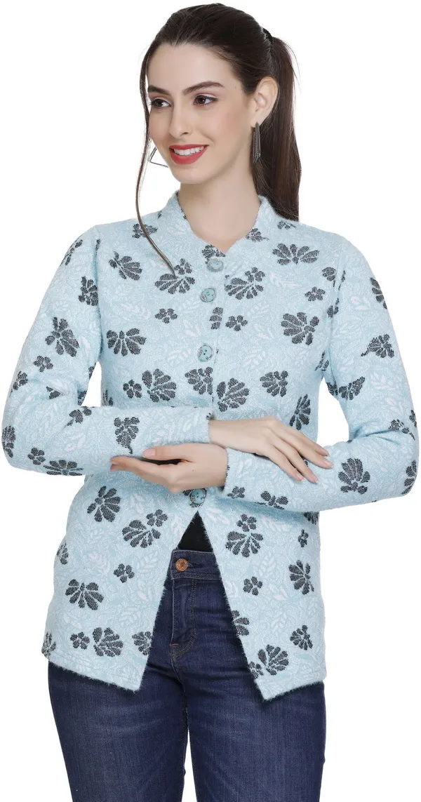 Light_Blue_Acrylic_Blend_Regular_Casual_Sweater_For_Women