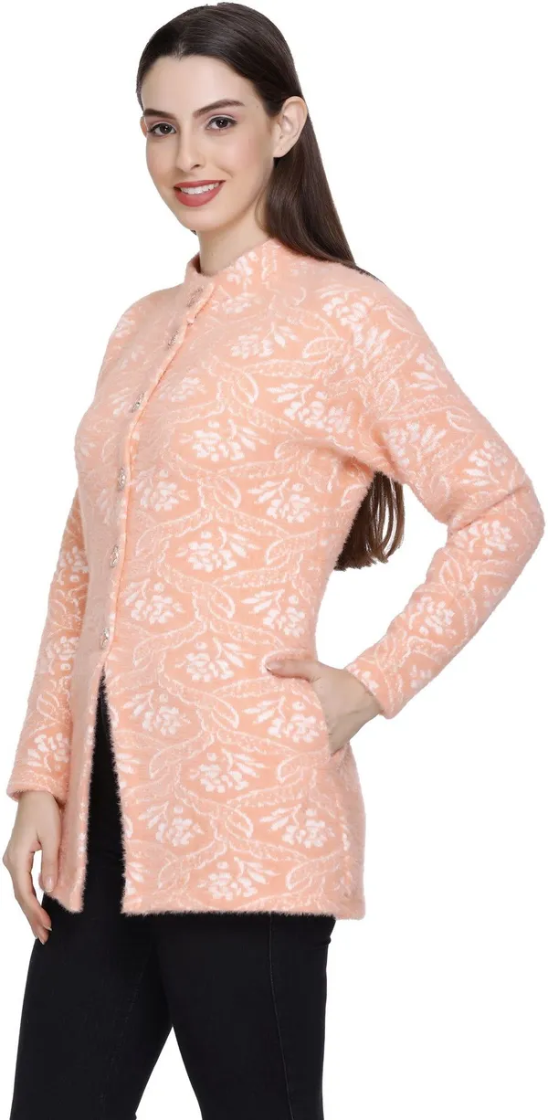 Pink_Wool_Blend_Regular_Casual_Sweater_For_Women