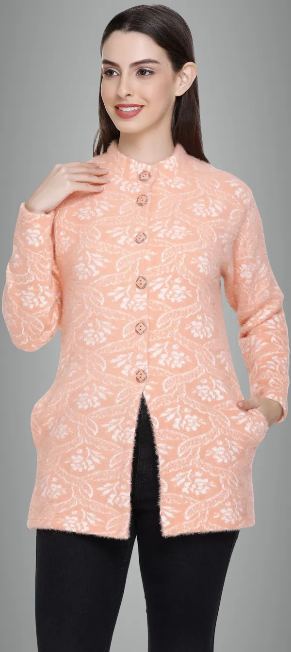 Pink_Wool_Blend_Regular_Casual_Sweater_For_Women