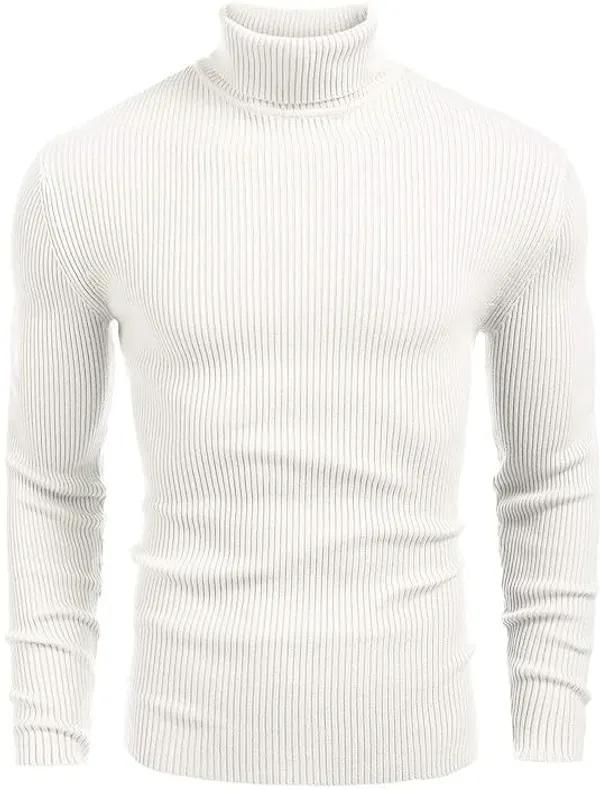 White_Cotton_Blend_Regular_Casual_Sweater_For_Men