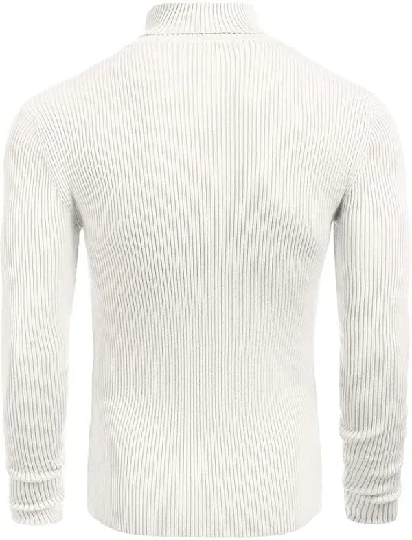 White_Cotton_Blend_Regular_Casual_Sweater_For_Men
