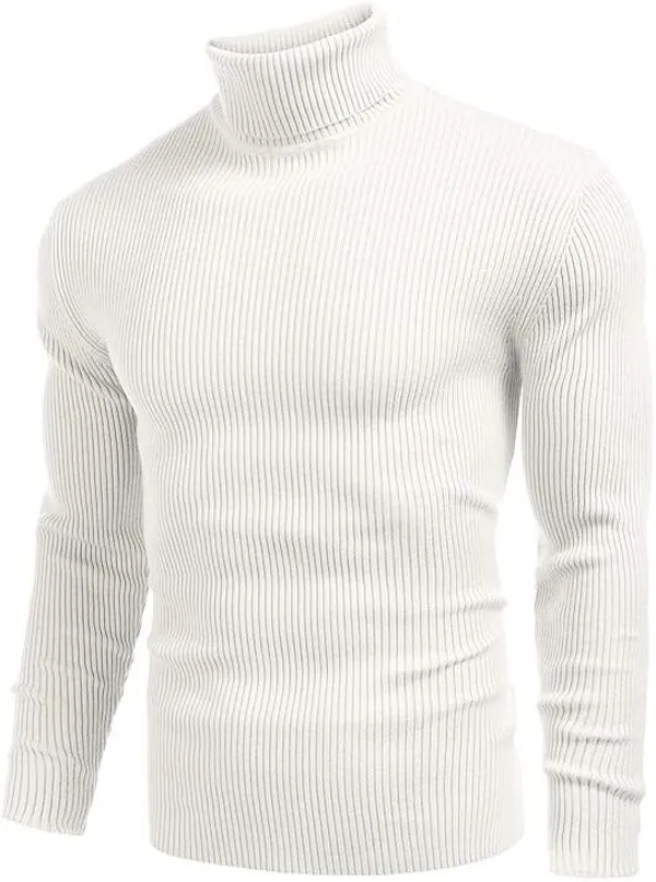 White_Cotton_Blend_Regular_Casual_Sweater_For_Men