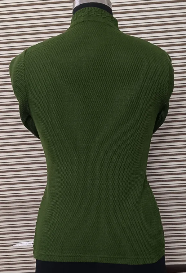 Dark_Green_Cotton_Blend_Regular_Casual_Sweater_For_Women