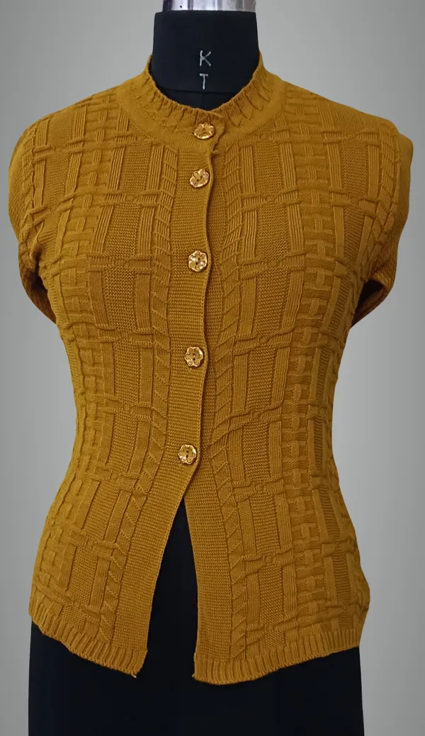 Yellow_Cotton_Blend_Regular_Casual_Sweater_For_Women
