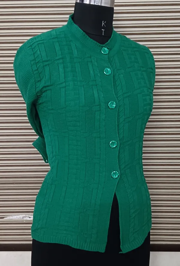 Green_Cotton_Blend_Regular_Casual_Sweater_For_Women