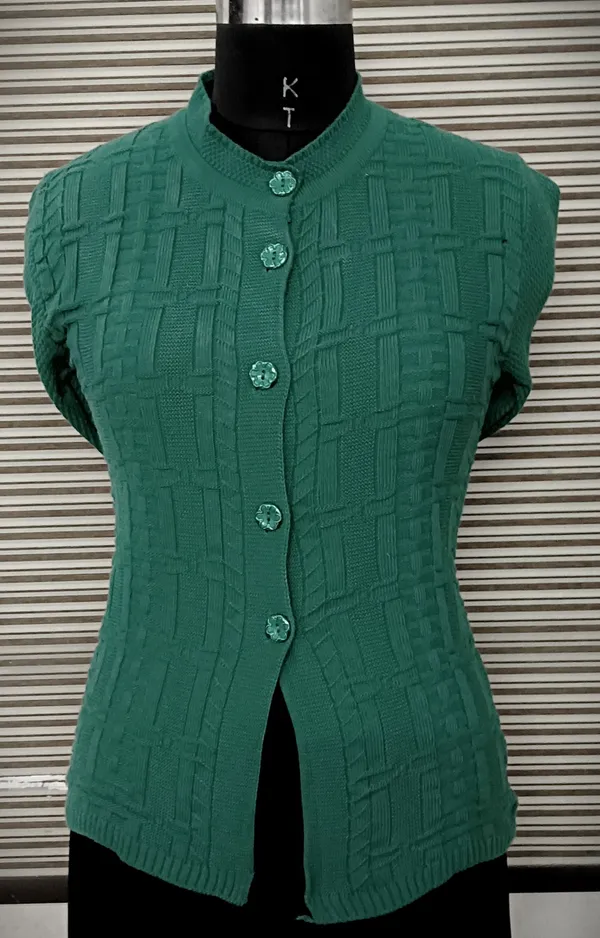 Green_Cotton_Blend_Regular_Casual_Sweater_For_Women