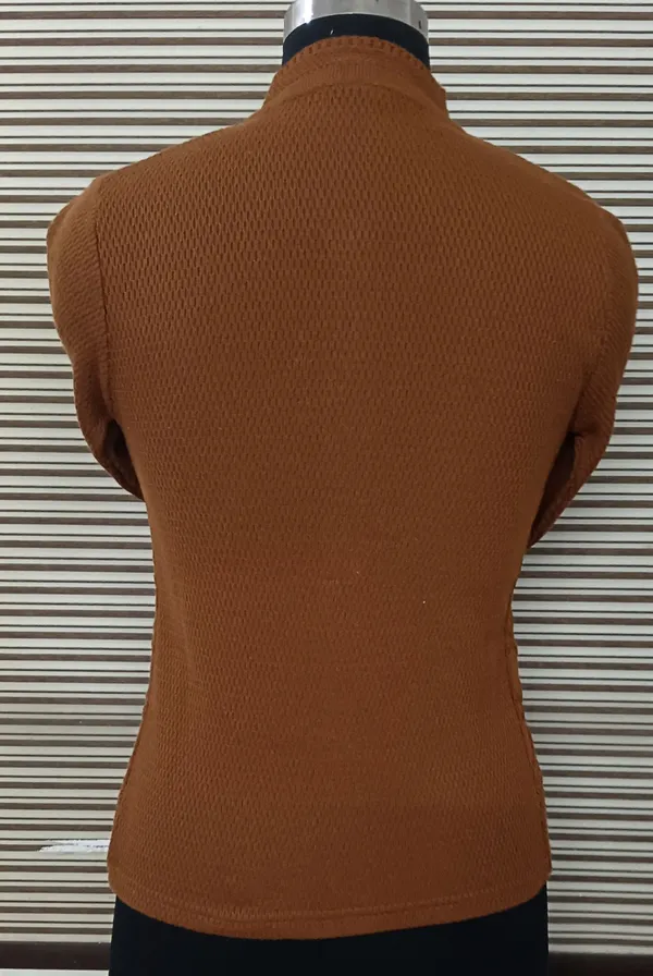Brown_Cotton_Blend_Regular_Casual_Sweater_For_Women