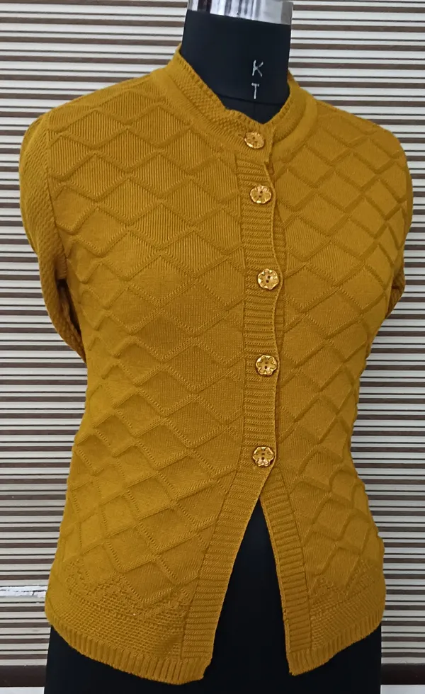 Yellow_Cotton_Blend_Regular_Casual_Sweater_For_Women