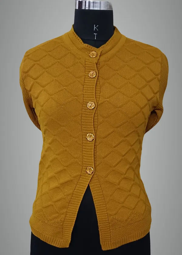 Yellow_Cotton_Blend_Regular_Casual_Sweater_For_Women