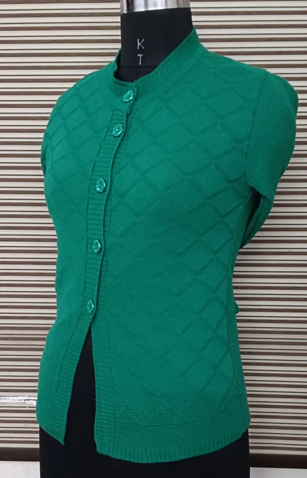 Green_Cotton_Blend_Regular_Casual_Sweater_For_Women