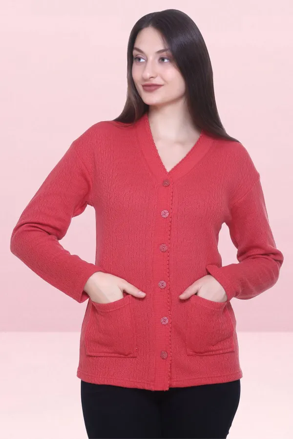 Pink_Wool_Blend_Regular_Casual_Sweater_For_Women