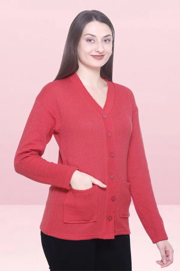 Pink_Wool_Blend_Regular_Casual_Sweater_For_Women