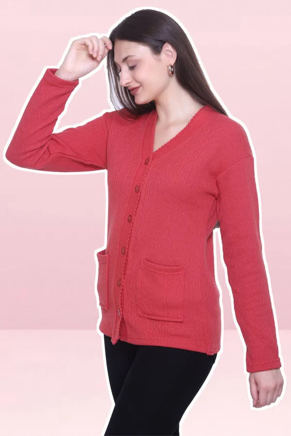 Pink_Wool_Blend_Regular_Casual_Sweater_For_Women