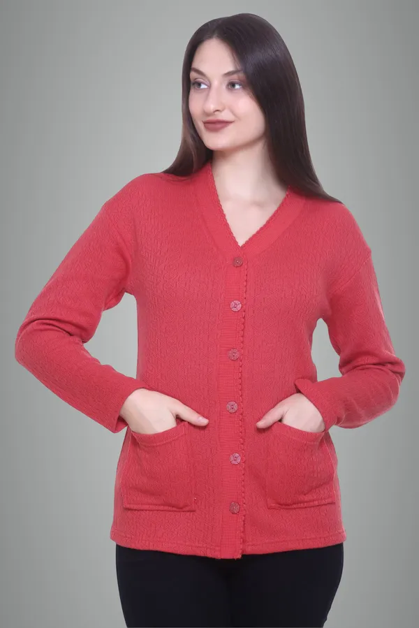 Pink_Wool_Blend_Regular_Casual_Sweater_For_Women