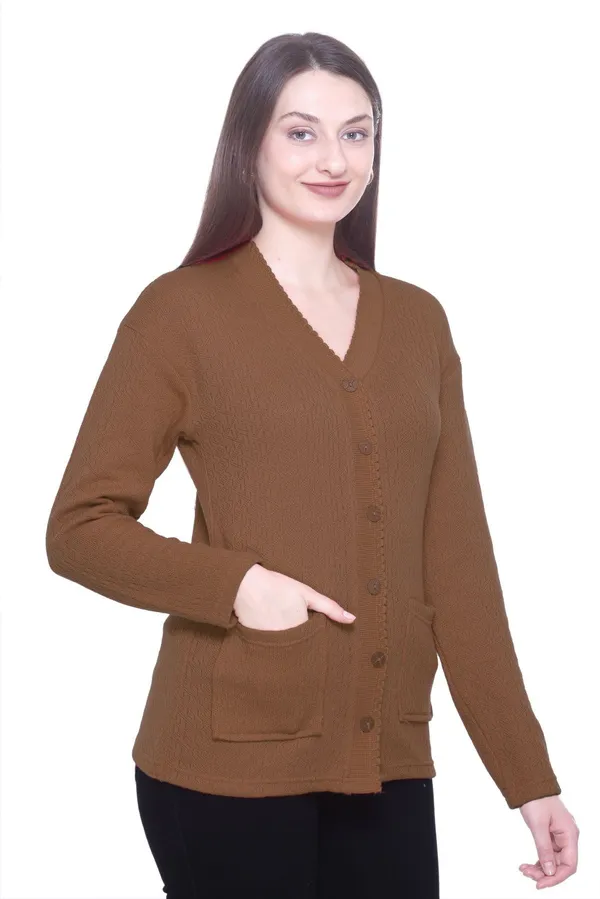 Brown_Cotton_Blend_Regular_Casual_Sweater_For_Women