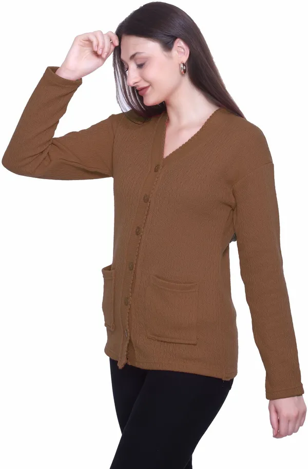 Brown_Cotton_Blend_Regular_Casual_Sweater_For_Women