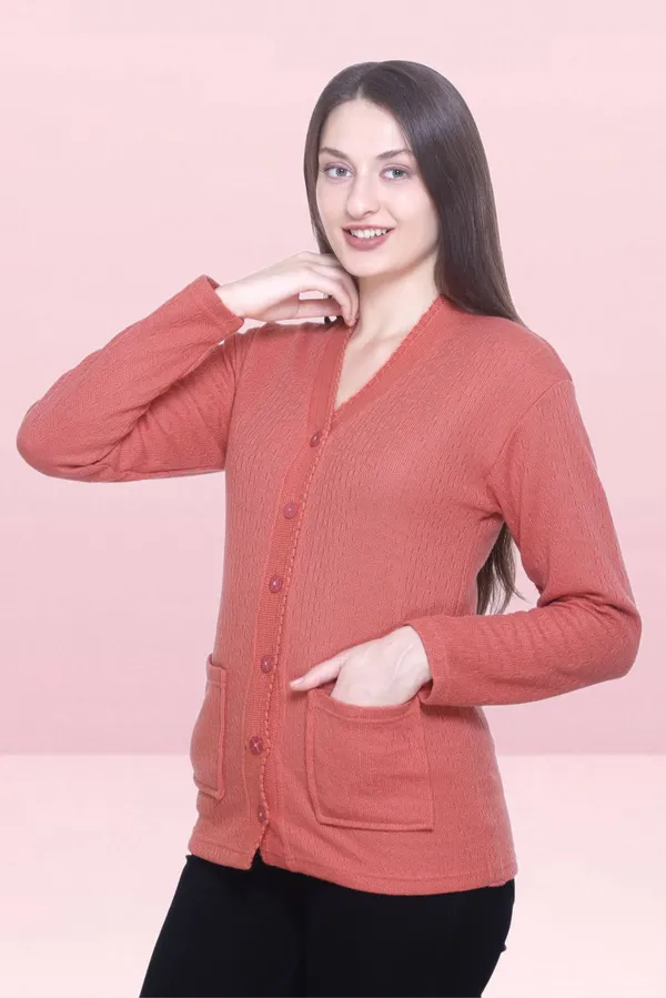 Pink_Wool_Blend_Regular_Casual_Sweater_For_Women