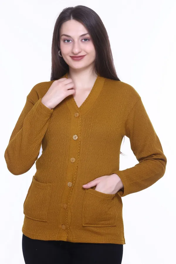 Brown_Cotton_Blend_Regular_Casual_Sweater_For_Women