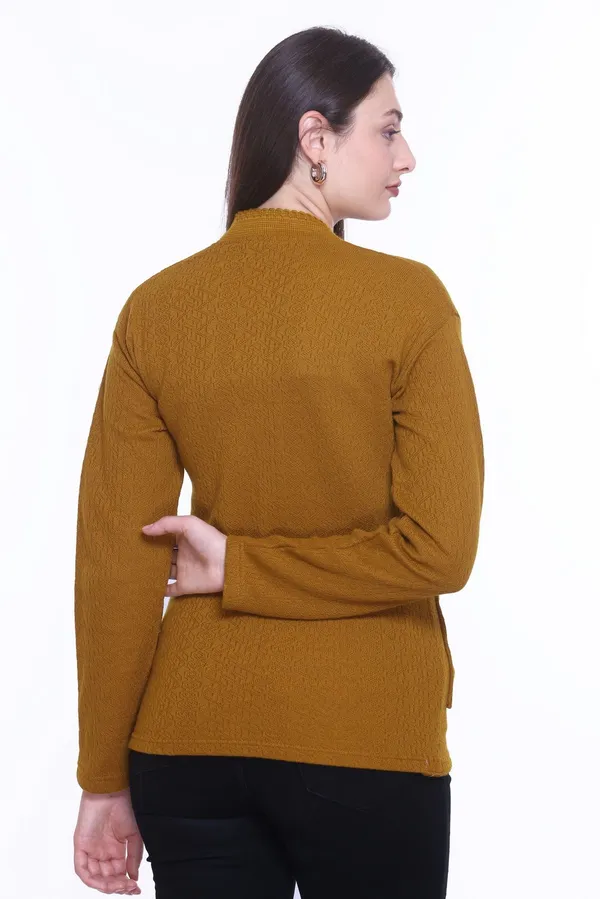 Brown_Cotton_Blend_Regular_Casual_Sweater_For_Women