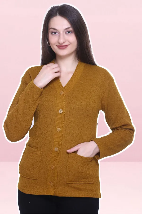 Gold_Wool_Blend_Regular_Casual_Sweater_For_Women