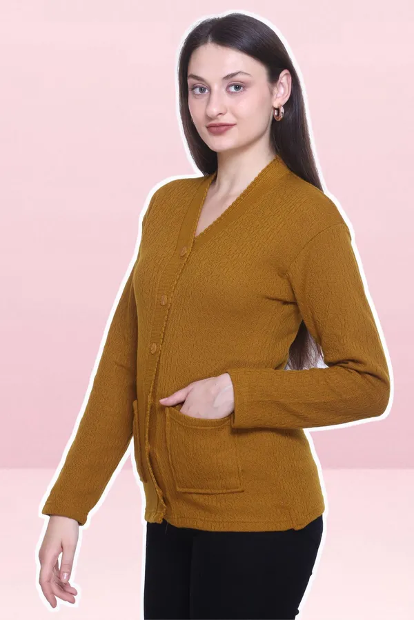 Gold_Wool_Blend_Regular_Casual_Sweater_For_Women