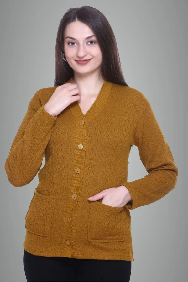 Gold_Wool_Blend_Regular_Casual_Sweater_For_Women