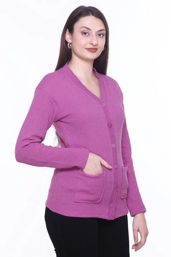 Purple_Cotton_Blend_Regular_Casual_Sweater_For_Women