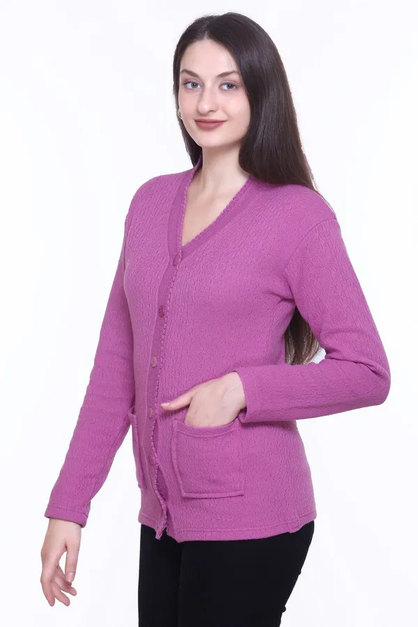Purple_Cotton_Blend_Regular_Casual_Sweater_For_Women