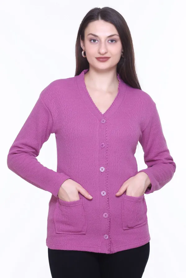 Purple_Cotton_Blend_Regular_Casual_Sweater_For_Women