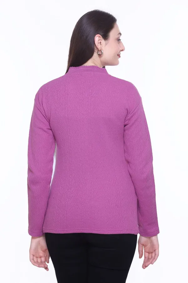 Purple_Cotton_Blend_Regular_Casual_Sweater_For_Women