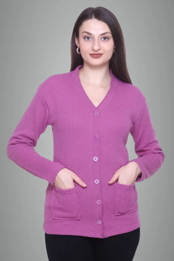 Purple_Cotton_Blend_Regular_Casual_Sweater_For_Women