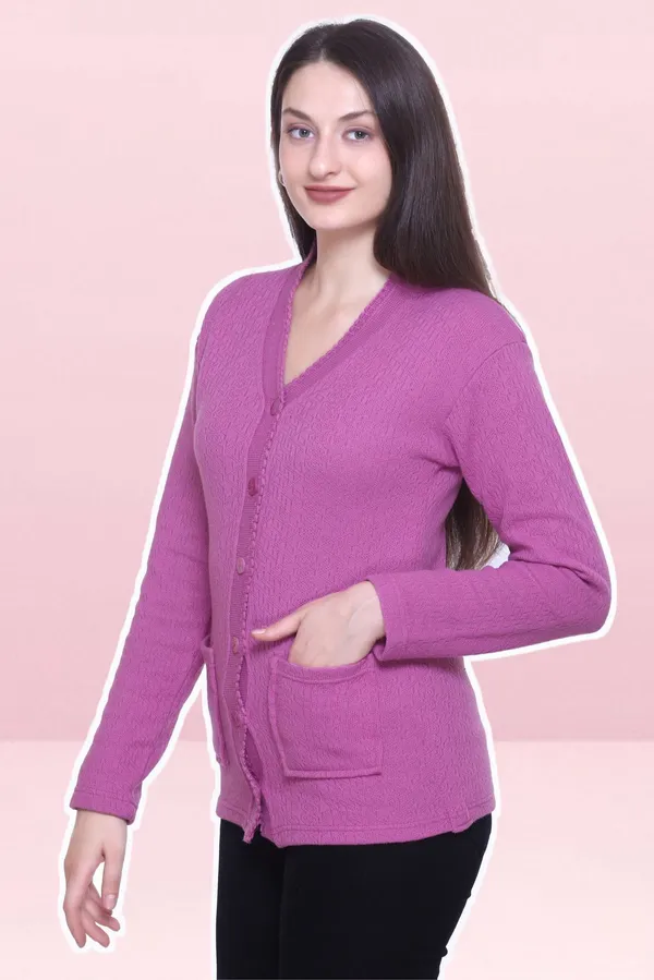 Pink_Wool_Blend_Regular_Casual_Sweater_For_Women