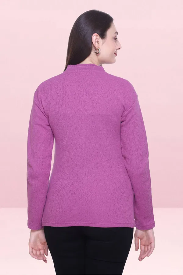 Pink_Wool_Blend_Regular_Casual_Sweater_For_Women