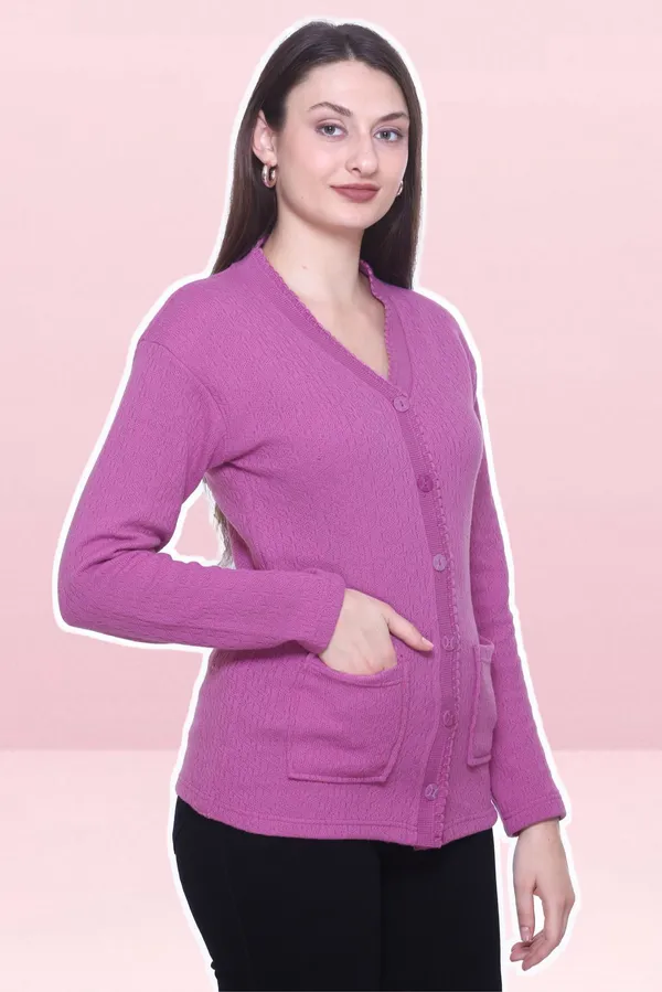 Pink_Wool_Blend_Regular_Casual_Sweater_For_Women