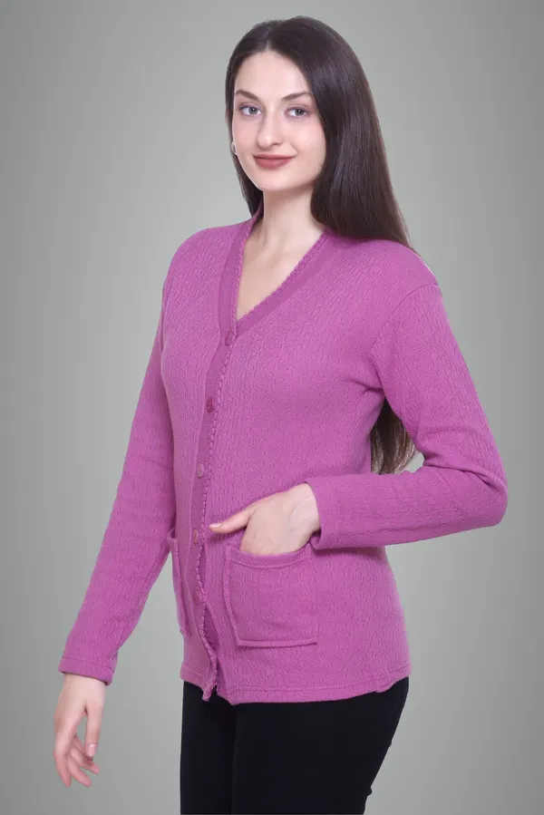 Pink_Wool_Blend_Regular_Casual_Sweater_For_Women